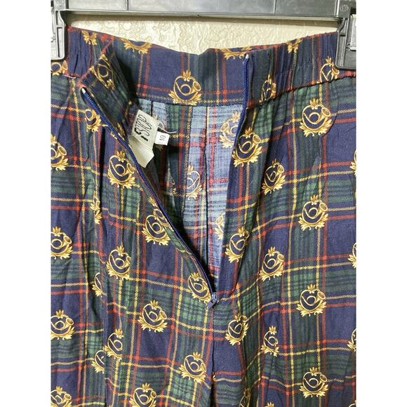 VTG 90s Gaucho Pants Womens Size 10 Plaid Wide Leg Elastic Waist USA Preppy - Picture 6 of 13